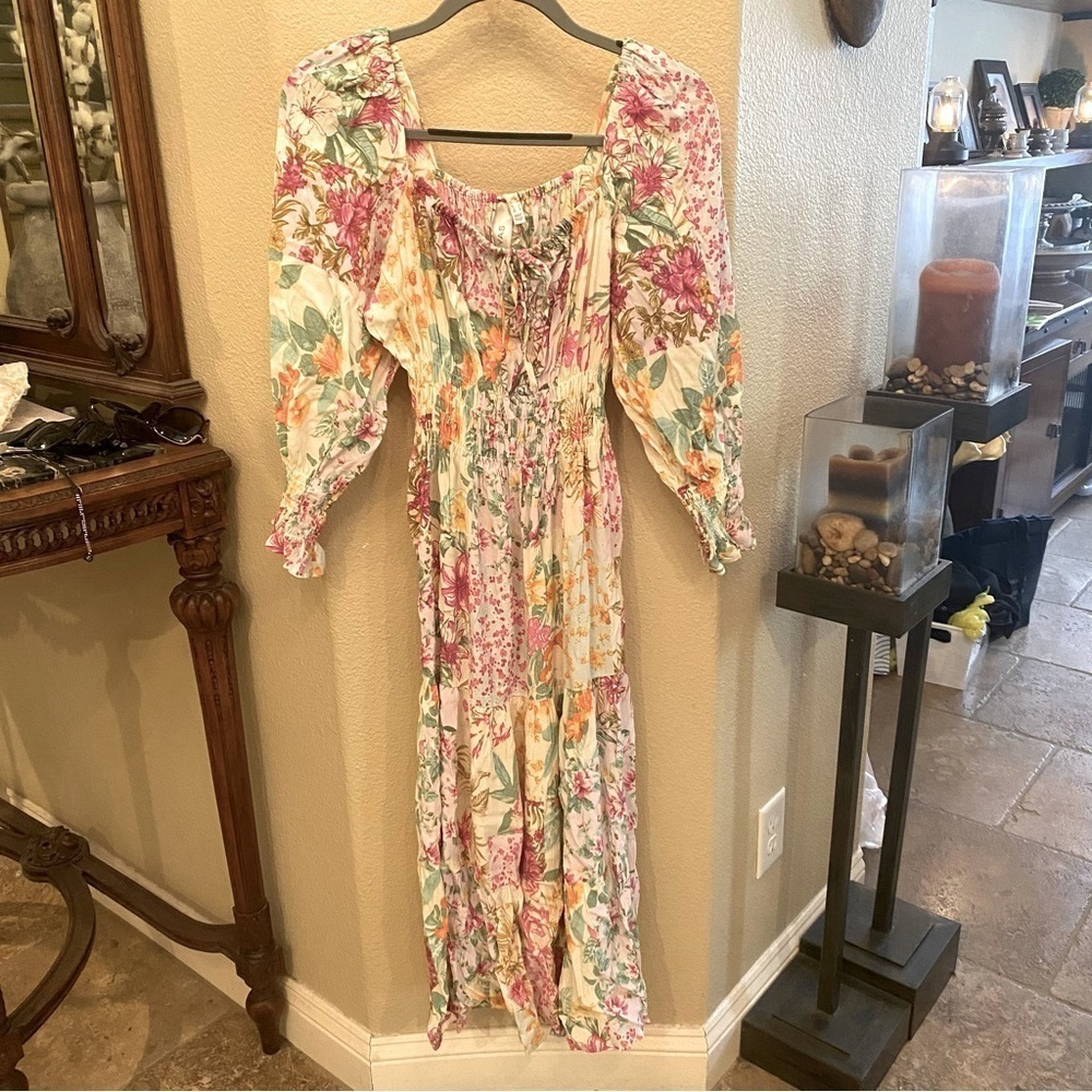 Y.A.S Women Exclusive Pink Patchwork Print Maxi Dress Size Small